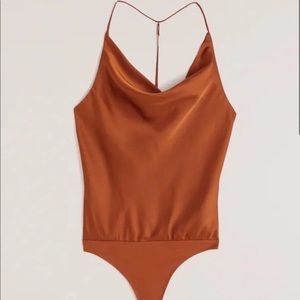 Abercrombie Satin cowl neck bodysuit. NWOT. Size small.